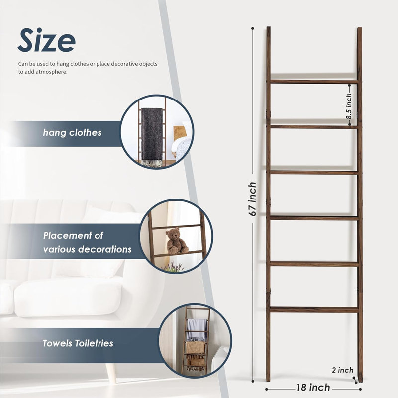 Rustic farmhouse ladder shelf 2025